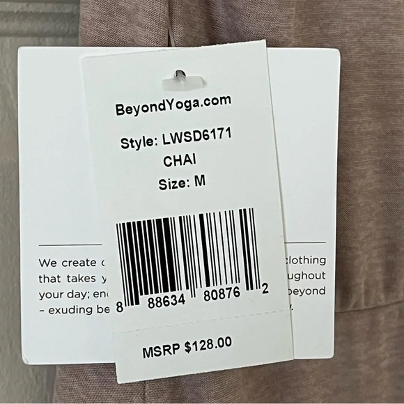 Beyond Yoga Featherweight At The Ready Square Neck Dress in Chai, Medium NWT - Picture 4 of 10